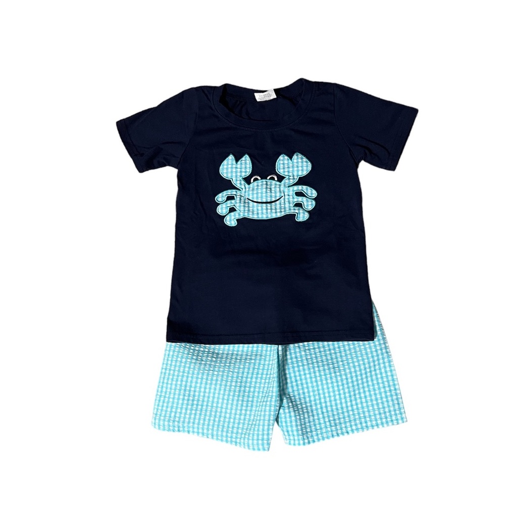 Crab Seersucker Outfit